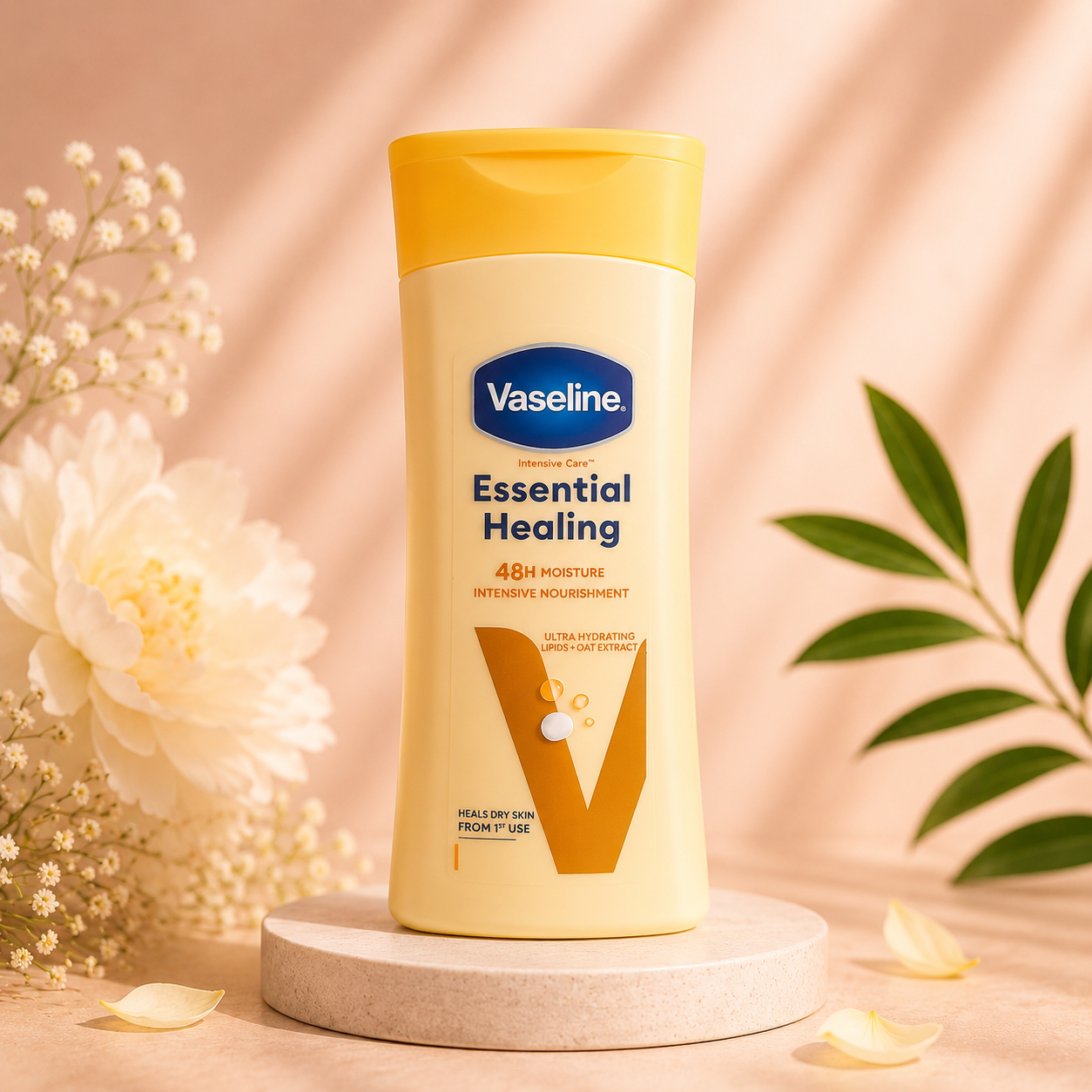 لوسیون بدن وازلین Essential Healing حجم ۲۰۰ میل | مرطوب کننده پوست خشک
